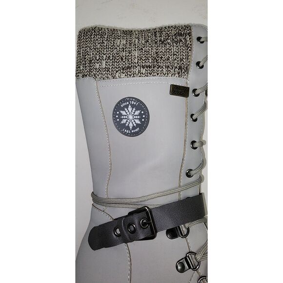 JcBaby Women's Grey Lace-up Calf-High Snow Boots 7.5 - Picture 6 of 10